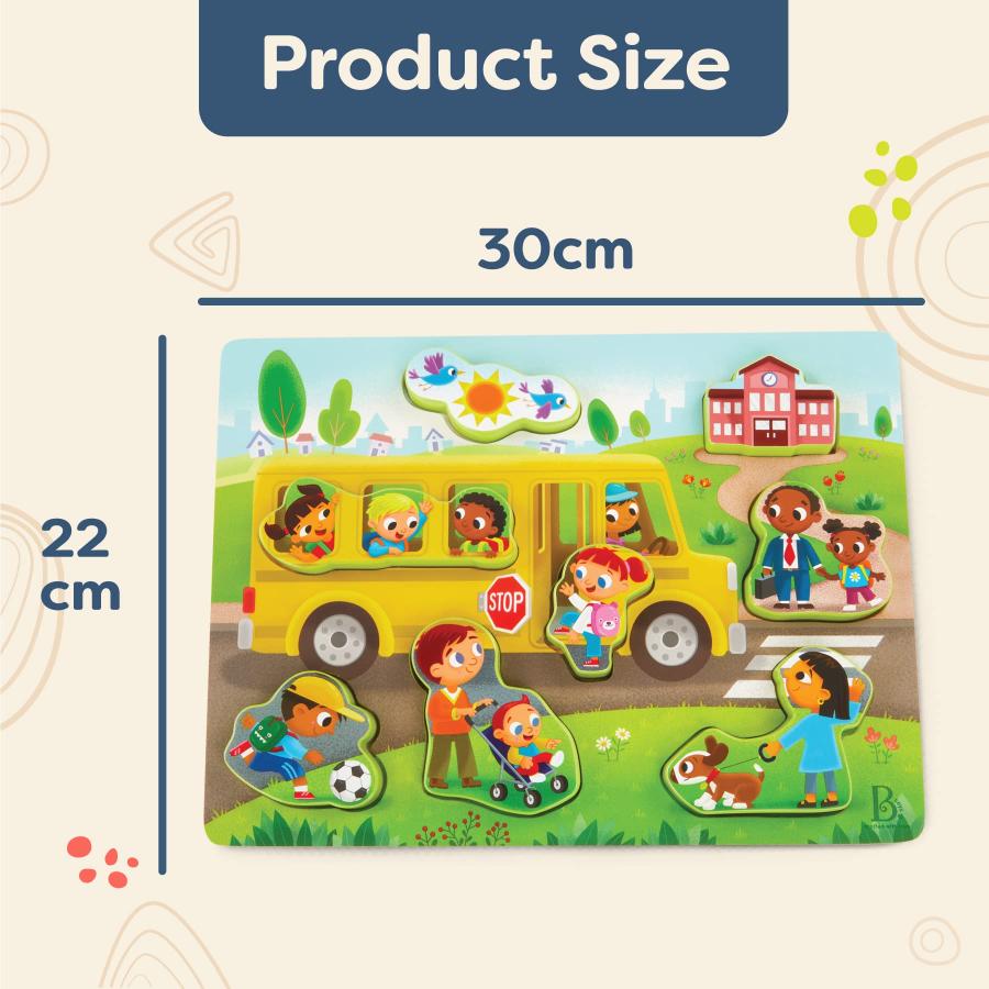 B. toys - Peek ＆ Explore - School BusChunky Puzzle for Toddlers，Educational ＆ developmental toys for kids - 2+ Years_5