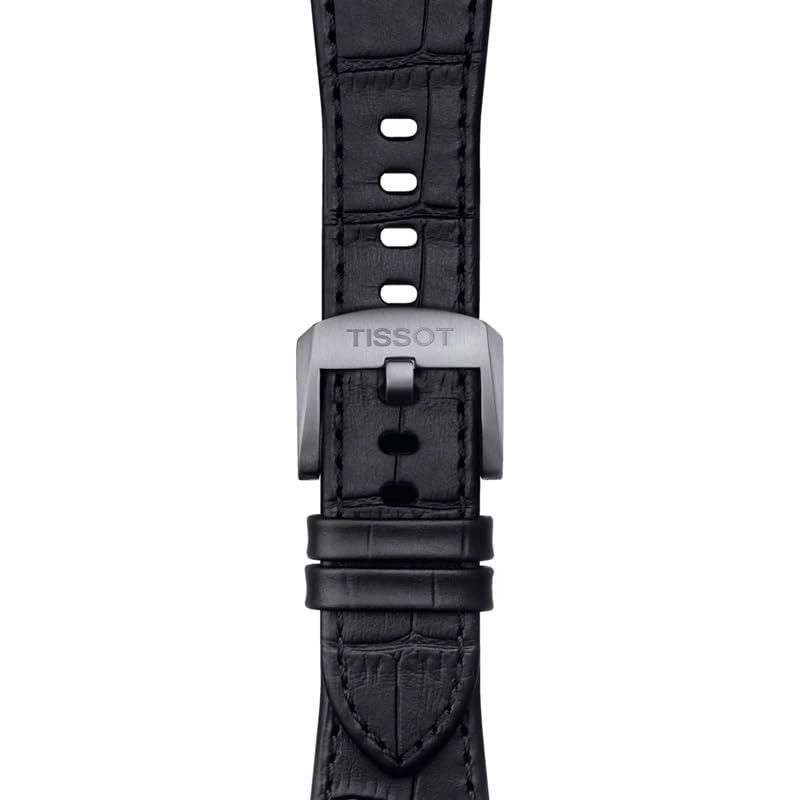 Tissot PRX 腕時計用 純正交換レザーストラップ 12mm ステンレスバックル T852047562 T137410他対応 ブラックの画像