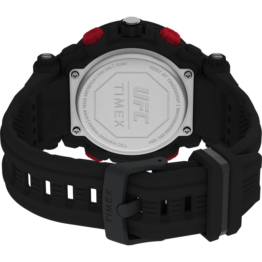 Timex UFC インパクト 50mm ブラックケース ブラックダイアル アクリルレンズ 50m防水 公式コラボの画像