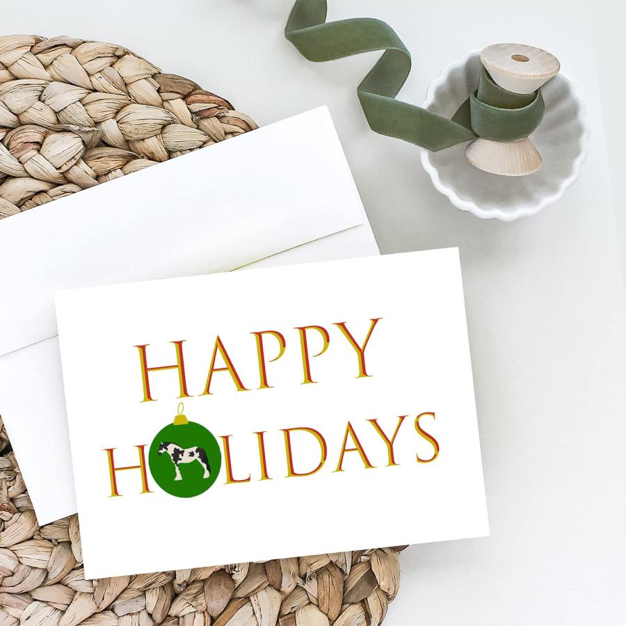Caroline's Treasures CK9466GCA7P Horse - Cyldesdale Horse Happy Holidays Greeting Cards and Envelopes Pack of 8 Blank Cards with Envelopes Whimsical A_1