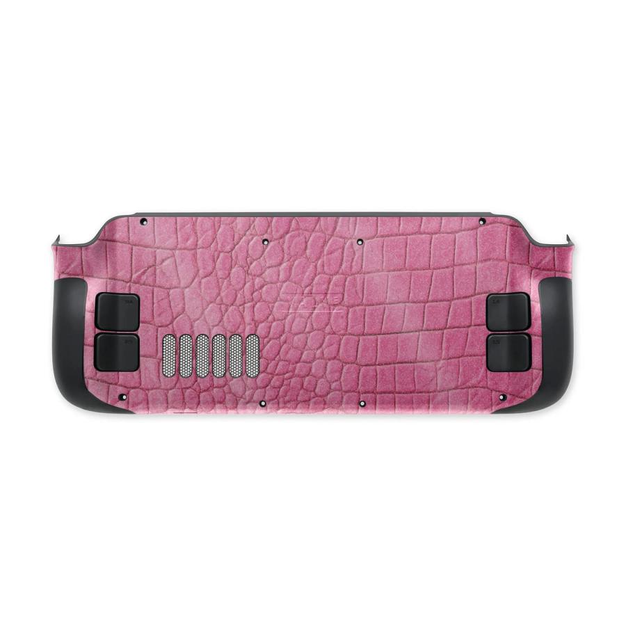 MightySkins Valve Steam Deck 用グリッタースキン「Pink Gator Skin」保護デカールラップ 着脱簡単の画像