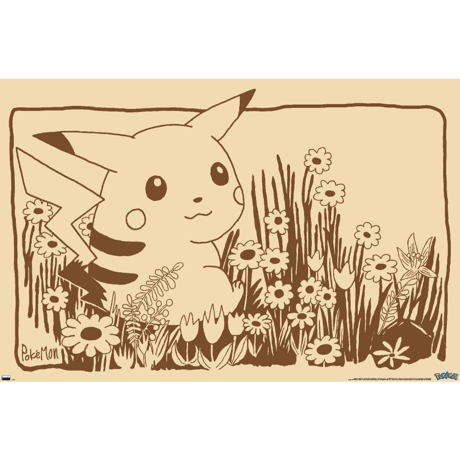 Trends International ポケモン ピカチュウ セピア ウォールポスター