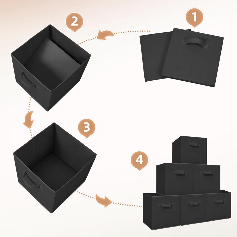 Storage MANIAC - Cubitos de almacenamiento plegables de 11 pulgadas con asas， paquete de 6 contenedores plegables de tela para organizaci〓n， contened_5