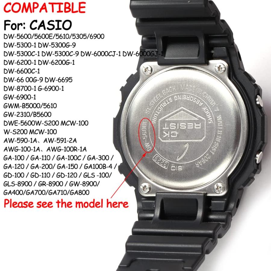 XBHSW 16mm ナイロンレザー腕時計ストラップ カシオ DW-5600 DW-6900 GW-M5610 GA-100 対応 メンズの画像