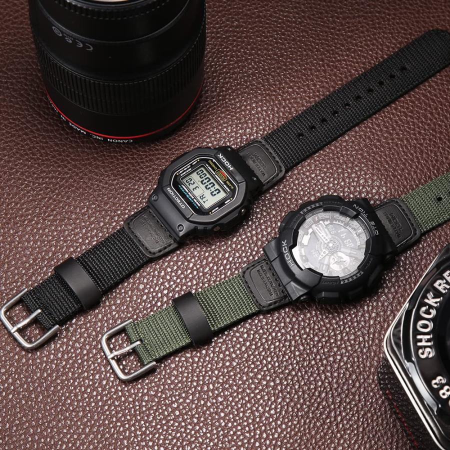 XBHSW 16mm ナイロンレザー腕時計ストラップ カシオ DW-5600 DW-6900 GW-M5610 GA-100 対応 メンズの画像