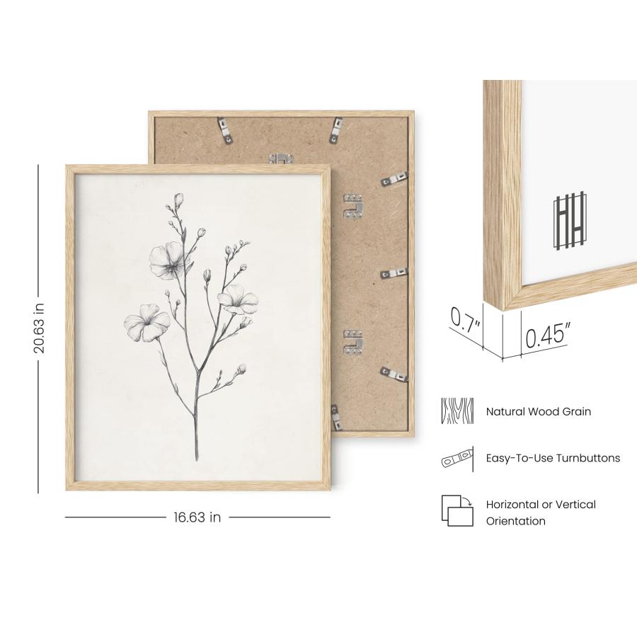 Haus and Hues グレーフローラルウォールアート - 4枚セット 植物ポスター 壁用 ビンテージ 植物プリント 白黒の花の写真 部屋 美的 農家 バスルーム 素朴なアー_2