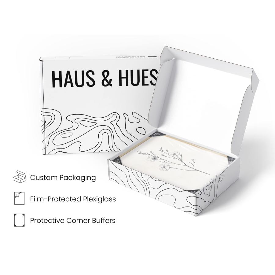 Haus and Hues グレーフローラルウォールアート - 4枚セット 植物ポスター 壁用 ビンテージ 植物プリント 白黒の花の写真 部屋 美的 農家 バスルーム 素朴なアー_3