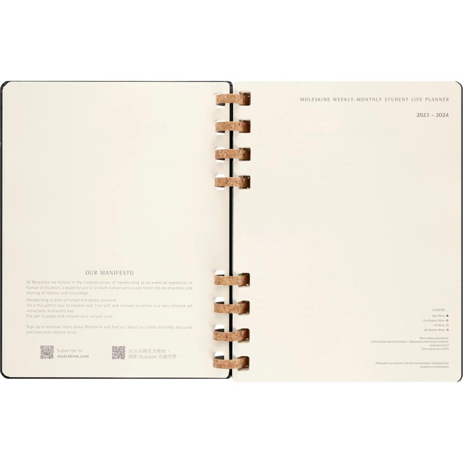 Moleskine 2024 Spiral Academic Planner, 12M, Extra Large, Black, Hard Cover (7.5 x 10)の画像