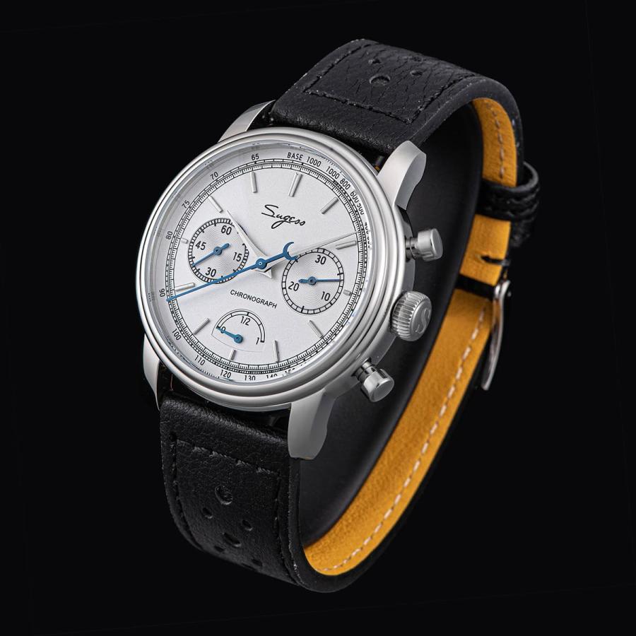 Sugess 1963 Movement Handwind Chronograph Wristwatches Sapphire Glass Waterproof Hand Wind Power Reserve Mens Pilot Watch (Color 3)の画像