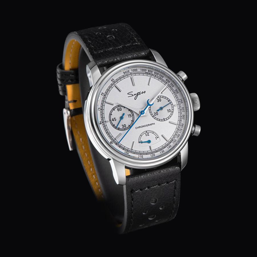 Sugess 1963 Movement Handwind Chronograph Wristwatches Sapphire Glass Waterproof Hand Wind Power Reserve Mens Pilot Watch (Color 3)の画像