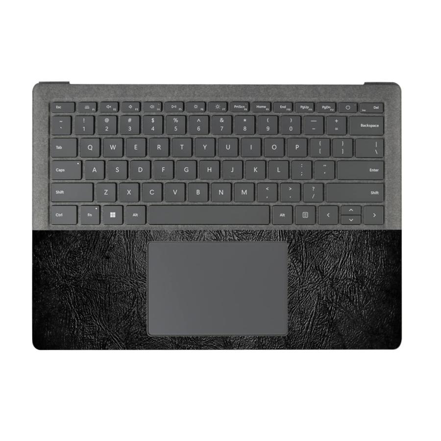 MightySkins Surface Laptop 5 13.5" 用フルラップキット「Black Leather」保護デカールラップ 着脱簡単の画像