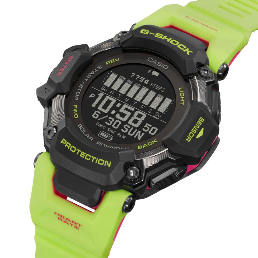 Casio Men's G-Shock Move GBD-H2000 Series, Multisport (Run, Bike, Swim, Gym Workout), GPS + Heart Rate Watch, Quartz Solar Assisted Black Watch with Vの画像