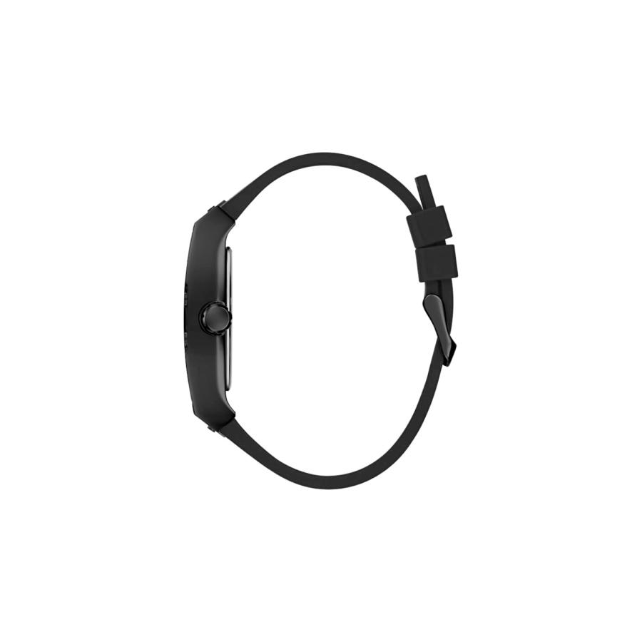 GUESS メンズ アナログ腕時計 44mm ブラックケース グリーンダイヤル ブラックシリコンストラップの画像