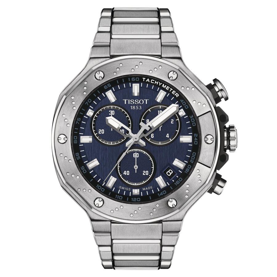 Tissot T-レース クロノグラフ T1414171104100 45mm ブルーダイヤル