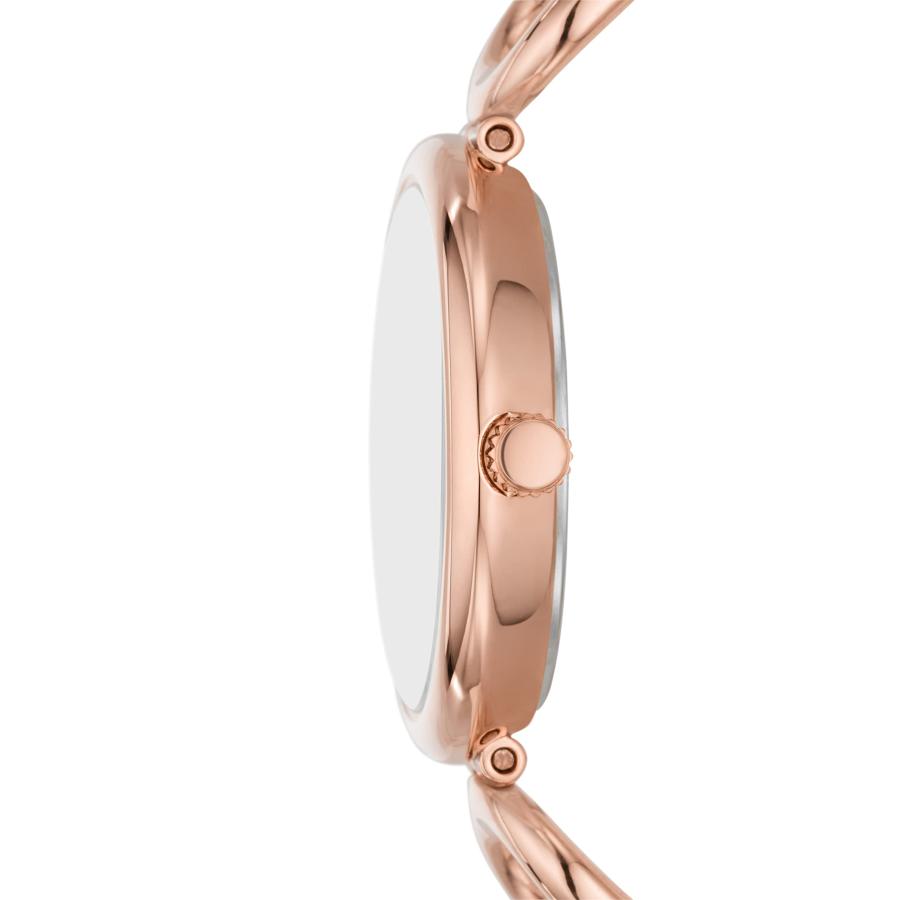 Fossil Carlie アナログ シルバーダイヤル レディース腕時計-ES5273, ローズゴールド, One Size, カジュアル。の画像