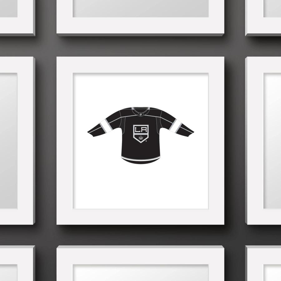 Trends International Gallery Pops NHL - Los Angeles Kings - Home Uniform Front Wall Art Wall Poster, 12.00\" x 12.00\", White Frame Versionの画像