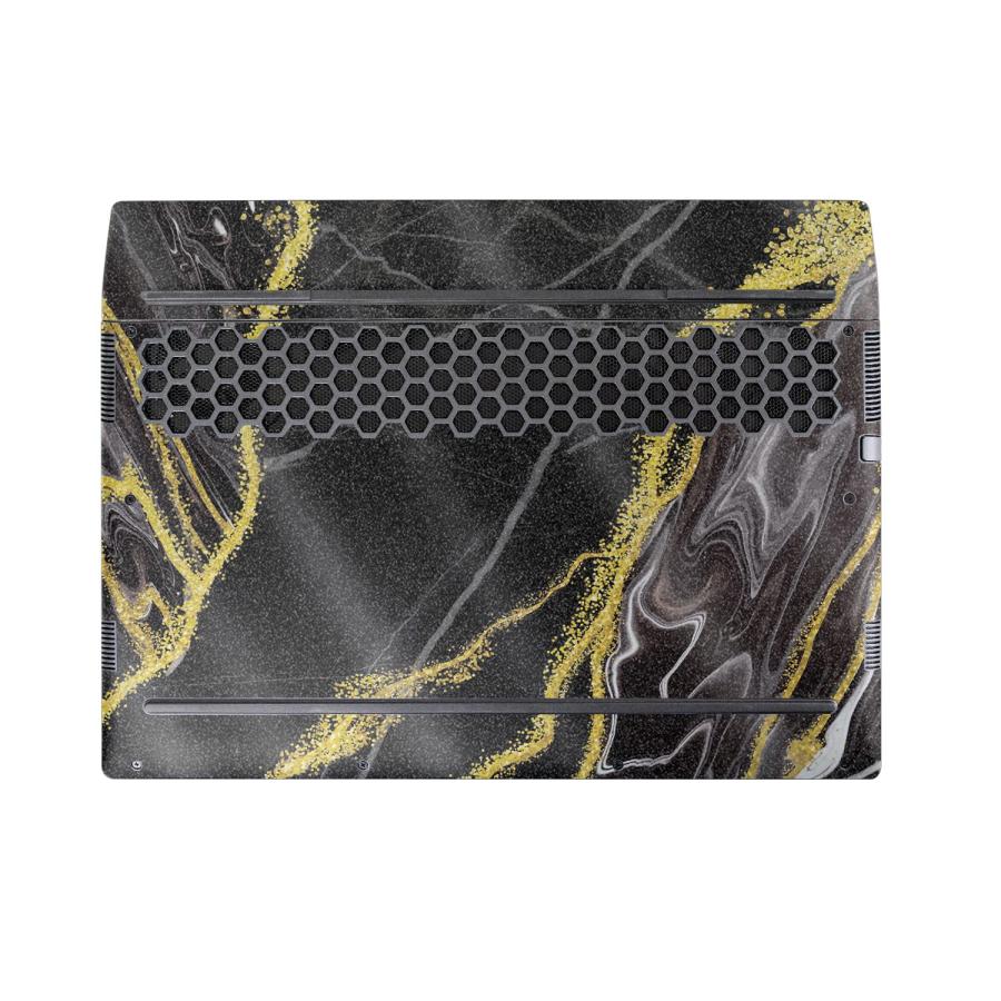 MightySkins グリッタースキン Alienware M17 R5 (2022) 用「Black Marble Glitter」全面フルラップキット_2