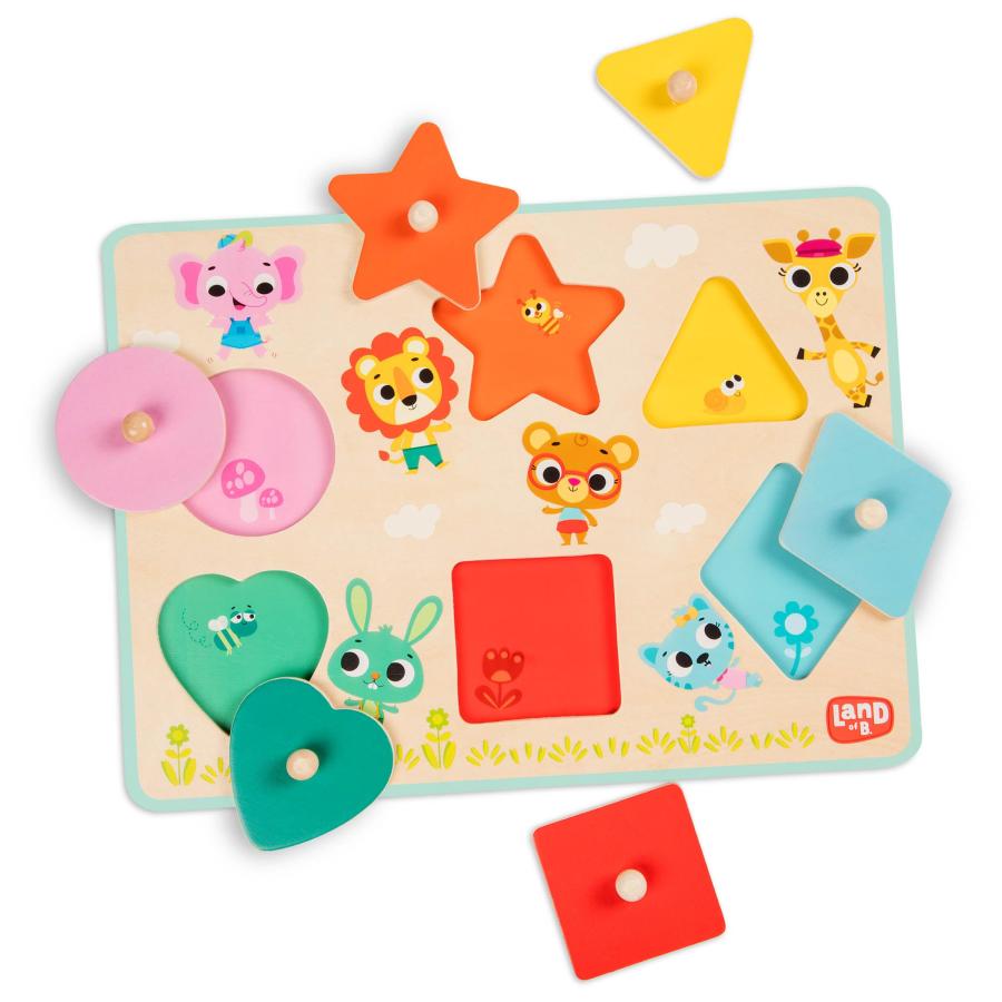 - Wooden Peg Puzzle - Puzzle for Kids - Shapes， Colors， Animals - Wooden Toys for Toddlers， Kids - 18 Months + - Shapely Color Puzzle_3