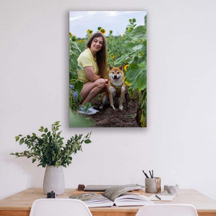 カスタムキャンバスプリント 写真入りウォールアート パーソナライズ ペット・家族 ギフト（24×30インチ）_1