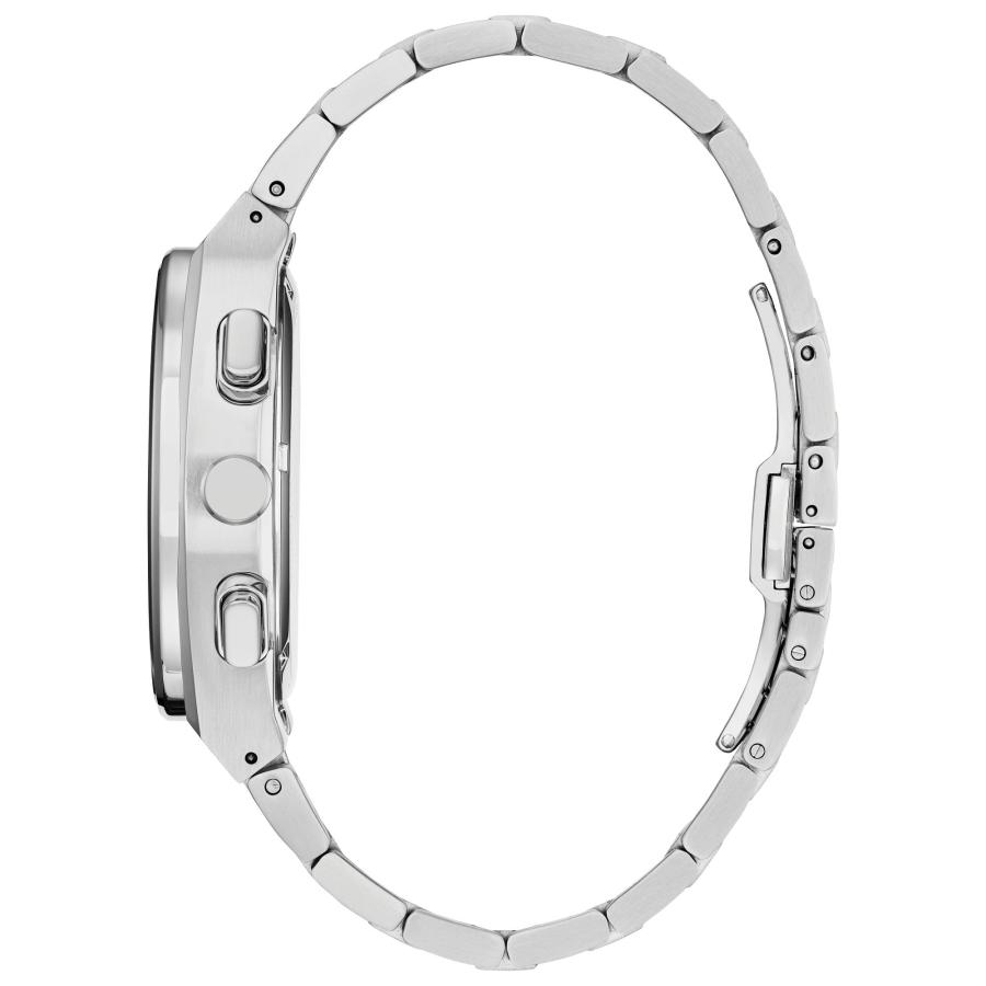 CITIZEN Eco-Drive Axiom クロノグラフ メンズ ステンレスケース サファイアクリスタル ブラック文字盤 日付表示 防水50m CA4580-50Eの画像