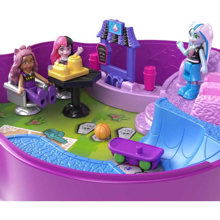 Polly Pocket モンスターハイ コラボ プレイセット マイクロドール3体＆アクセサリー10個 ハイスクール型 トラベルトイ_4