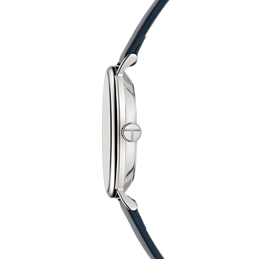Ted Baker メンズ ブルーレザーストラップ ウォッチ＆レザーブレスレット ボックスセット BKGFW23079I 41mm リサイクルステンレスケース 多機能の画像