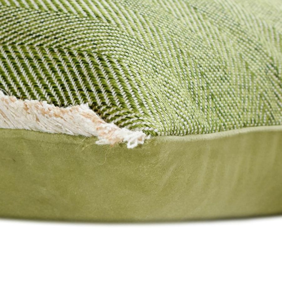 The HomeCentric 装飾 緑 クッション, 45 x 45 cm ジュート 枕 テクスチャード、ジュート、シェブロン、レース, クッションカバー付き, 幾何学的な 枕, モダン -_1