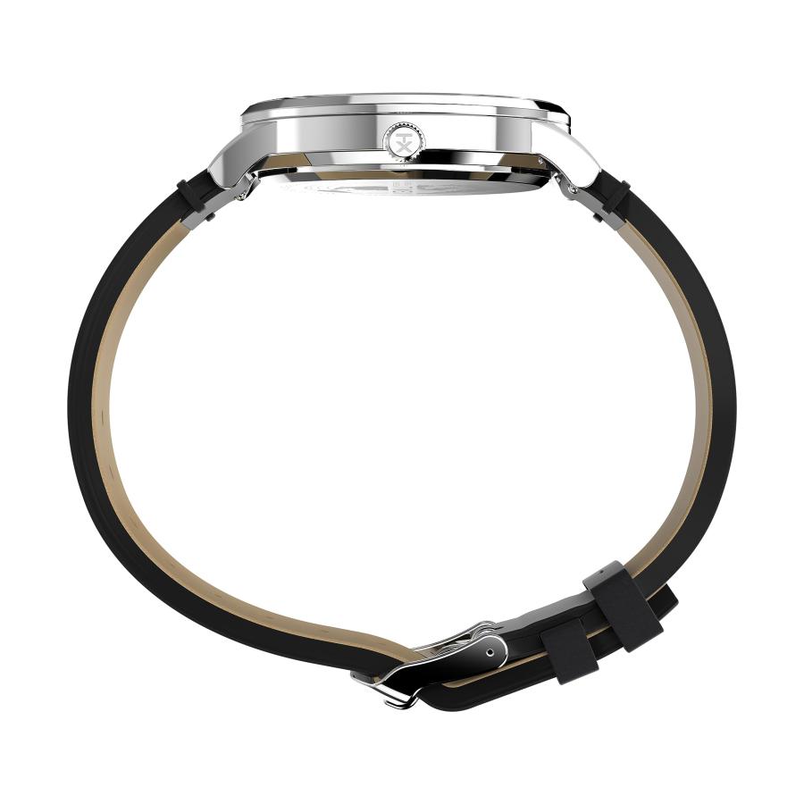 Timex ウォーターベリー トラディショナル 40mm ブラックストラップ ホワイトダイヤル 50m防水の画像