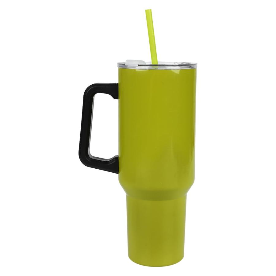 Bioworld Grinch Grinning Face 40 Oz Green Stainless Steel Tumbler With Handleの画像