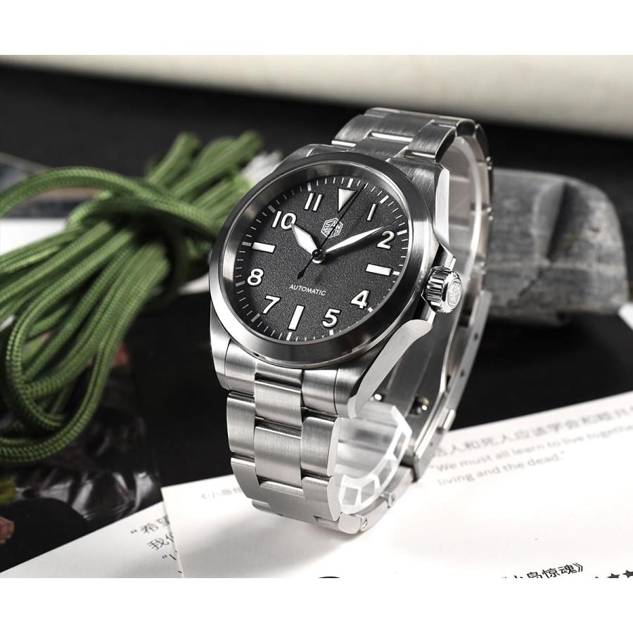 San Martin SN0132 Stainless Steel Men Sports Watch NH35 Automatic Mechanical 100m Waterproof Wristwatch (Color 1)の画像