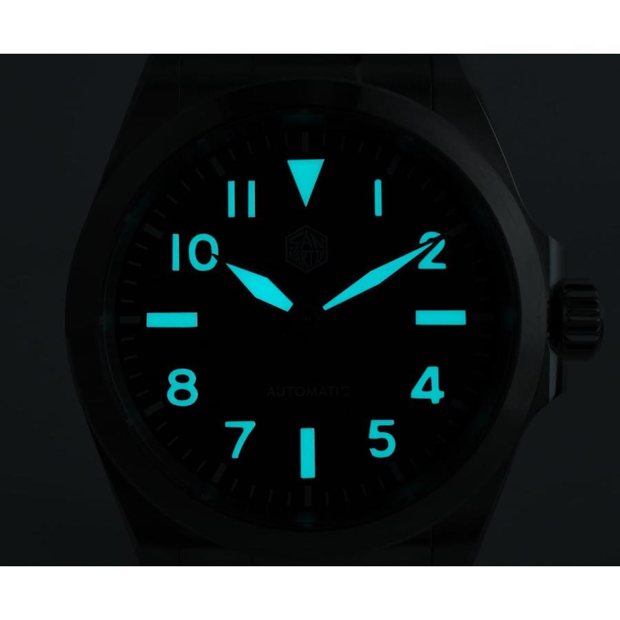 San Martin SN0132 Stainless Steel Men Sports Watch NH35 Automatic Mechanical 100m Waterproof Wristwatch (Color 1)の画像