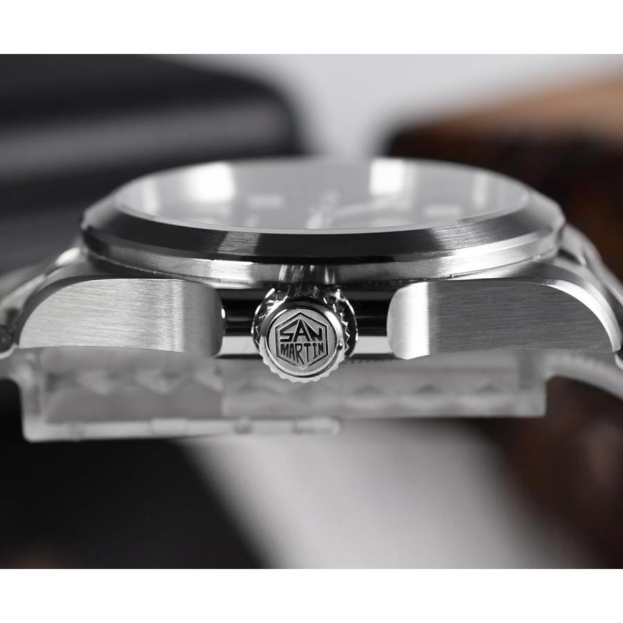 San Martin SN0132 Stainless Steel Men Sports Watch NH35 Automatic Mechanical 100m Waterproof Wristwatch (Color 1)の画像