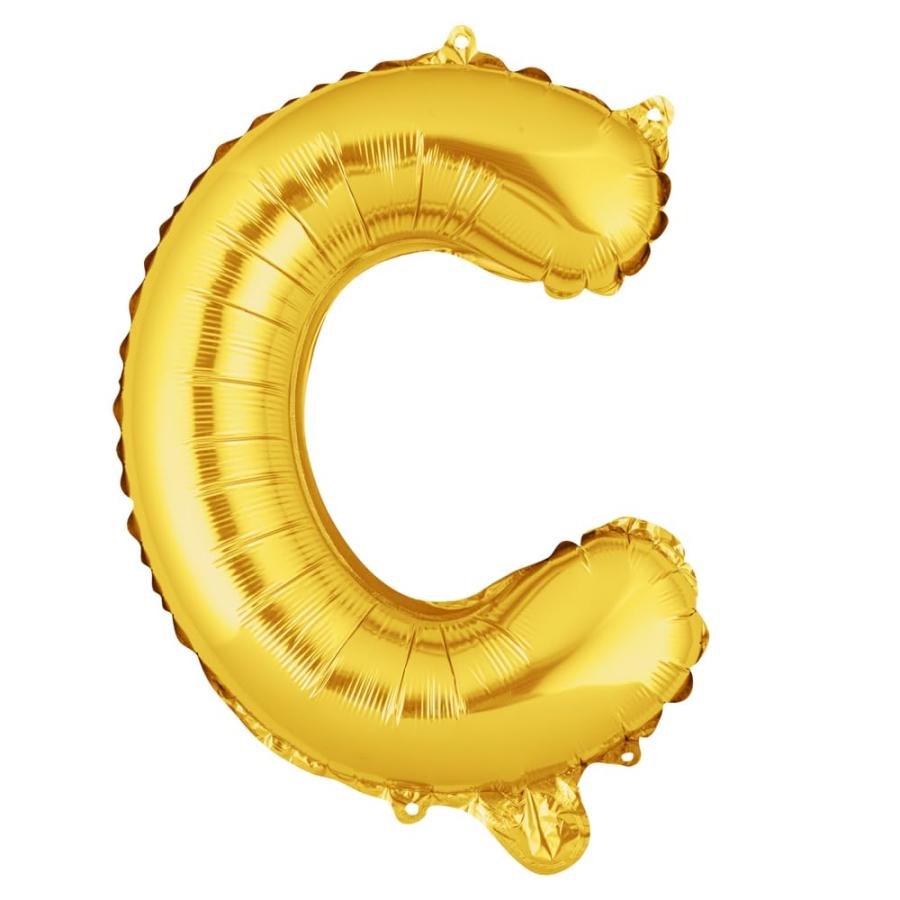 Balloonify 16インチ レターバルーン 繰り返し使えるパーティーバルーン - 文字「C」 セルフシール ゴールドアルミニウムメタリックバルーン 防湿 吊り下げフィ_1