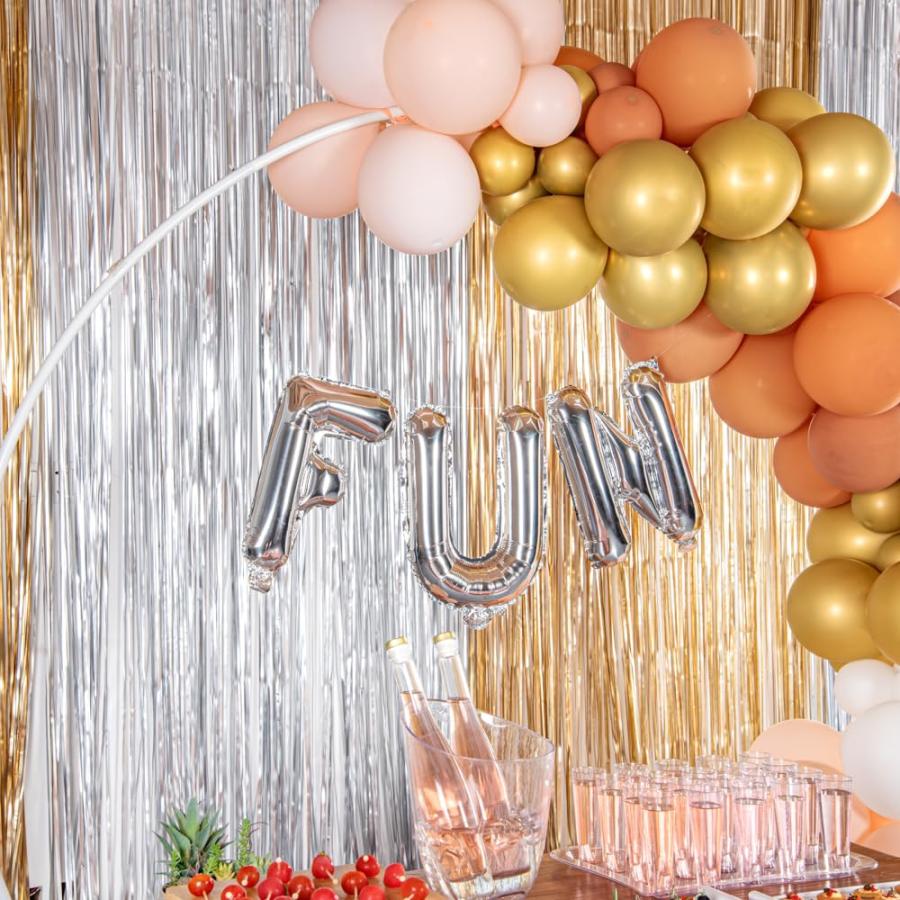 Balloonify 16インチ レターバルーン 繰り返し使えるパーティーバルーン - 文字「F」 セルフシール シルバーアルミニウムメタリックバルーン 防湿 吊り下げフィ_4