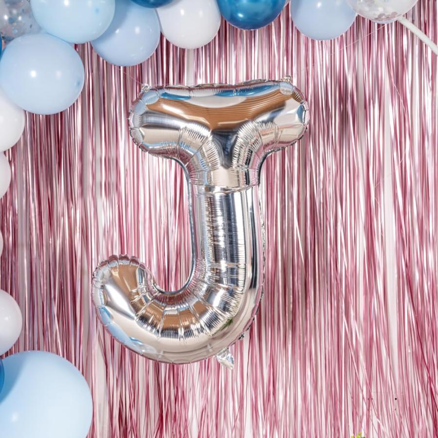 Balloonify 40インチ レターバルーン 繰り返し使えるパーティーバルーン 1個 - 文字J セルフシール シルバーアルミニウムメタリックバルーン 防湿 吊り下げフィ_2