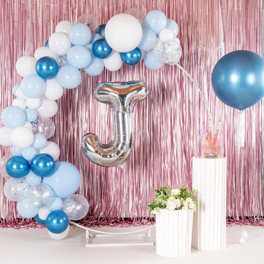 Balloonify 40インチ レターバルーン 繰り返し使えるパーティーバルーン 1個 - 文字J セルフシール シルバーアルミニウムメタリックバルーン 防湿 吊り下げフィ_3