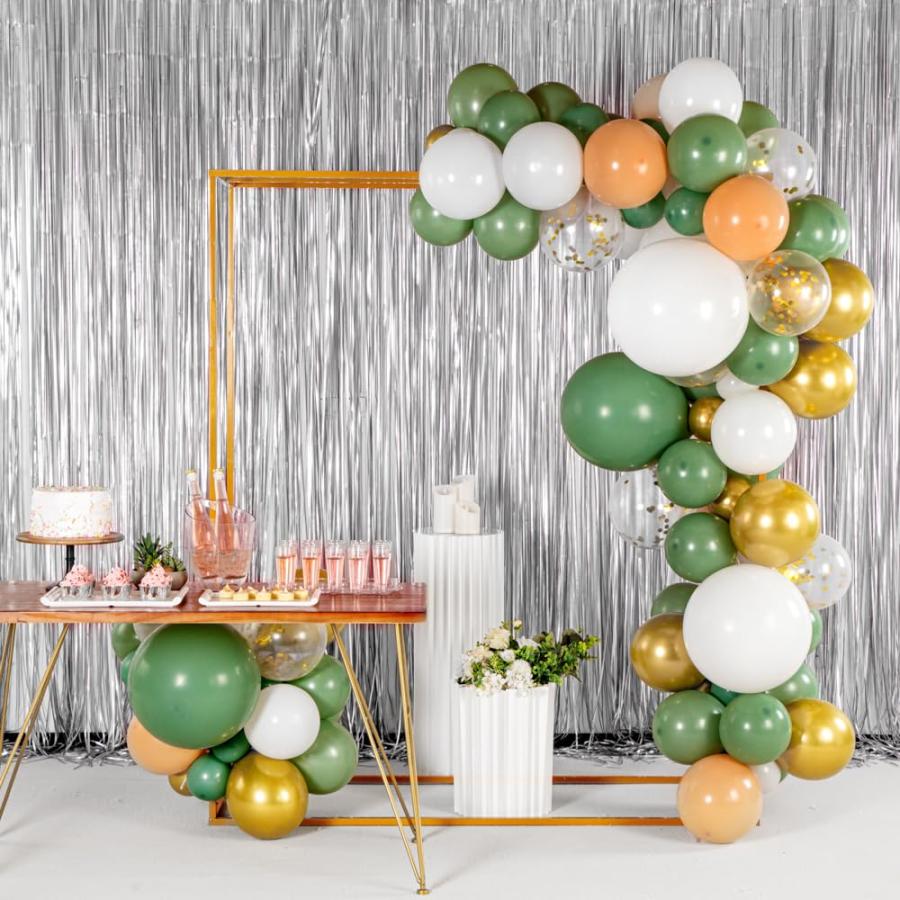 Restaurant ware Balloonifyバルーンガーランドセット パーティーバルーンデコレーションキット 116個 バルーンチェーン付き グリーン ホワイト ＆ ゴールド ラの画像
