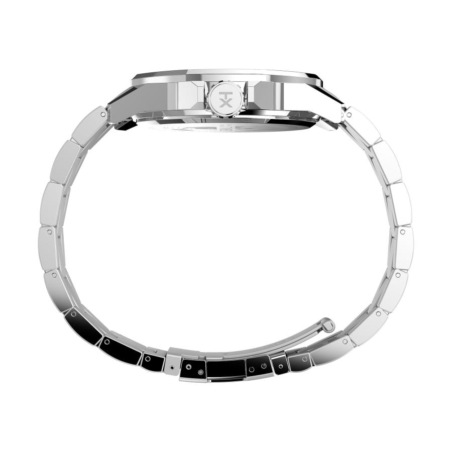 Timex Essex 44mm ステンレスブレスレット グリーンダイヤル シルバートーンケース クォーツ アナログの画像