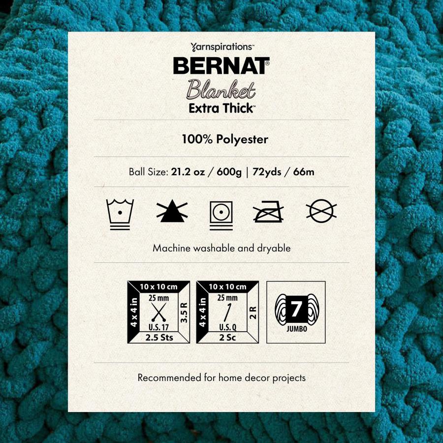 Bernat ブランケット 極厚ダークグレー糸 - 1パック 21.12オンス/598.74g - ポリエステル100% - #7 ジャンボ - 72ヤード 編み物、かぎ針編み、工芸＆あみぐるみ_4