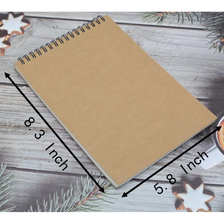 A5スケッチブック トップ綴じスパイラル 5冊セット 30枚(60ページ) 120GSM 厚紙 アート・ドローイング用_1
