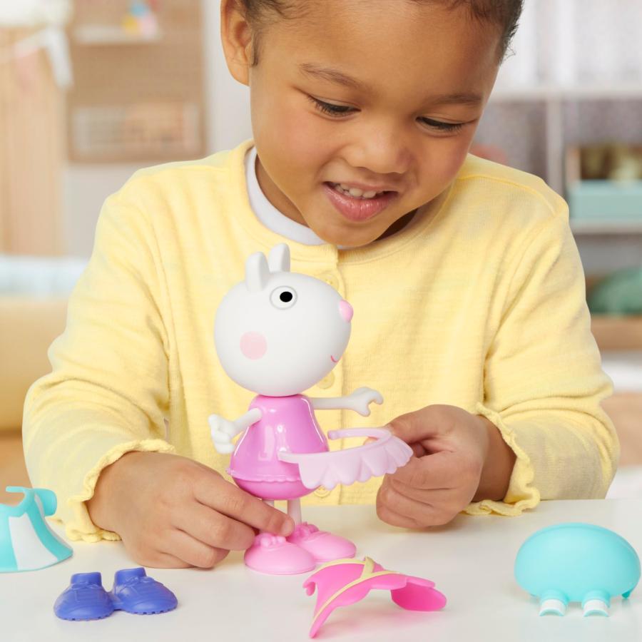 ペッパピッグ スージーシープ ドレスアップ フィギュア 高さ約15cm アクセサリー6点付き 対象年齢3歳以上の画像