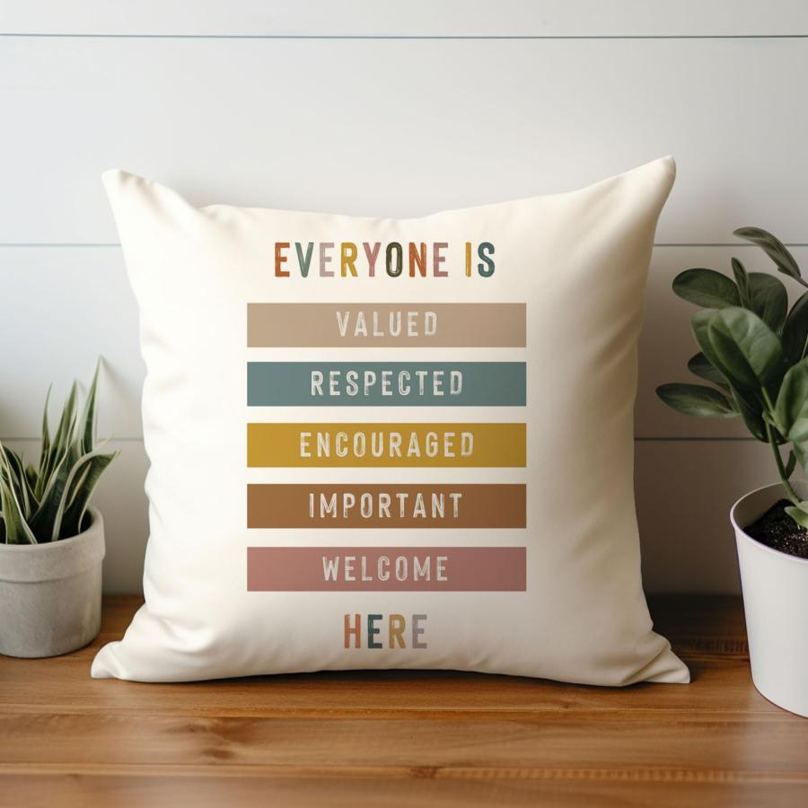 WCDHOR Everyone is Welcome Pillow Covers, Boho Classroom Decor, All are Welcome, Classroom Decor, Classroom Quotes, Playroom Decor, Child Throw Pillowの画像