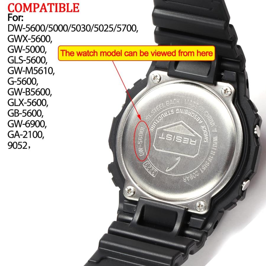 XBHSW Casio G-Shock DW-5600/GW-M5610/DW-6900対応 樹脂製交換バンド 防水 ディープアーミーグリーンの画像