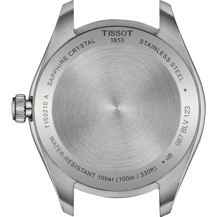 Tissot PR100 T1502101135100 34mm ユニセックス スイスクォーツ ステンレスブレスレット ライトブルー 日付の画像
