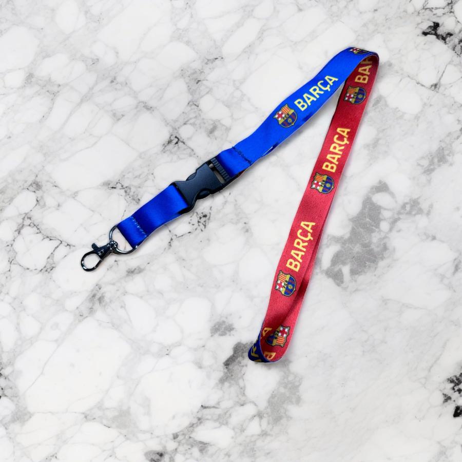 Desert Cactus FC Barcelona Lanyard Bar〓a Barca Football Soccer Car Keys ID Badge Holder Keychain Detachable Breakaway Snap Buckle (Lanyard D - Doubleの画像
