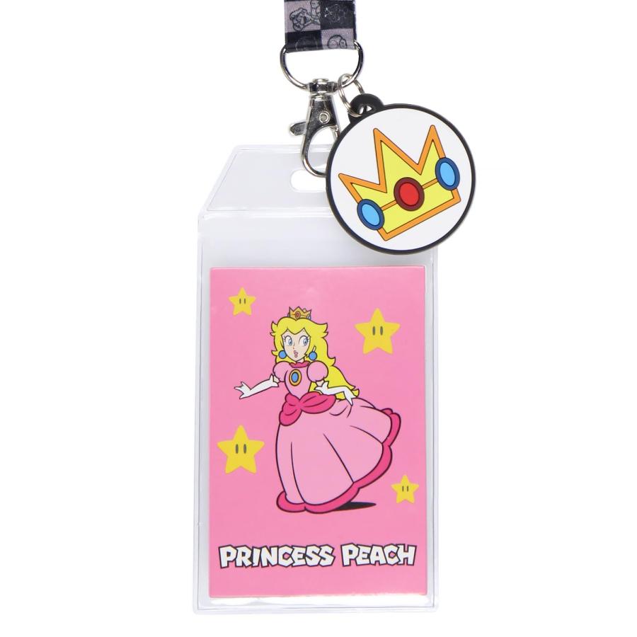 Nintendo Super Mario Princess Peach ID Badge Holder Lanyard w/Rubber Charmの画像