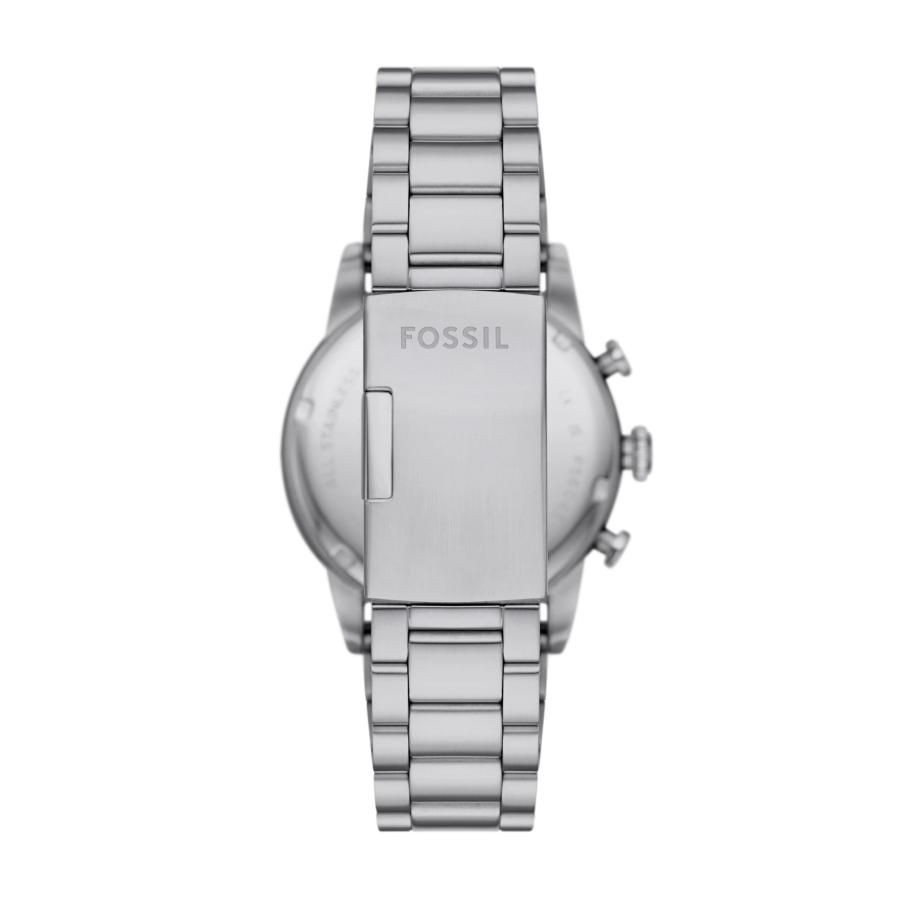 Fossil メンズ スポーツ ツアラー クロノグラフ FS6047 42mm ステンレス タキメーターベゼル 夜光 シルバー/ブルー 50m防水の画像