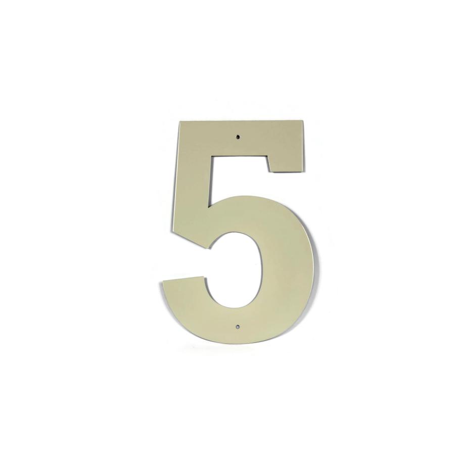 立体スチール数字「5」 約30cm（12インチ）クリーム DIYオブジェ