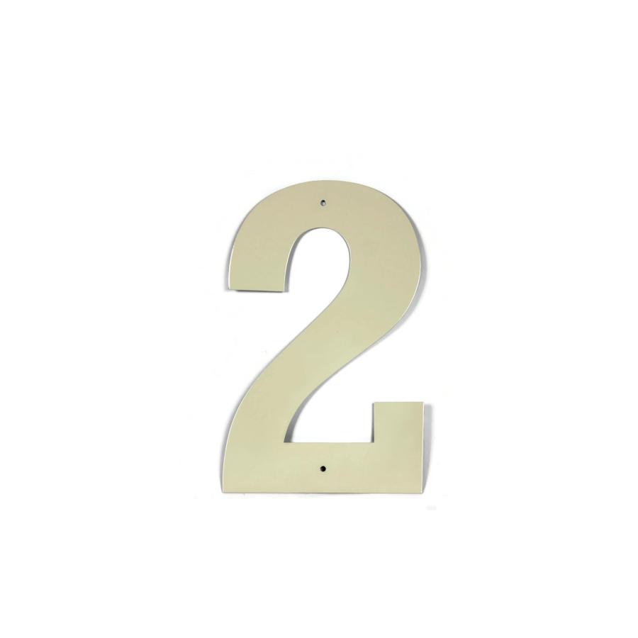 立体スチール数字「2」 約30cm（12インチ）クリーム DIYオブジェ