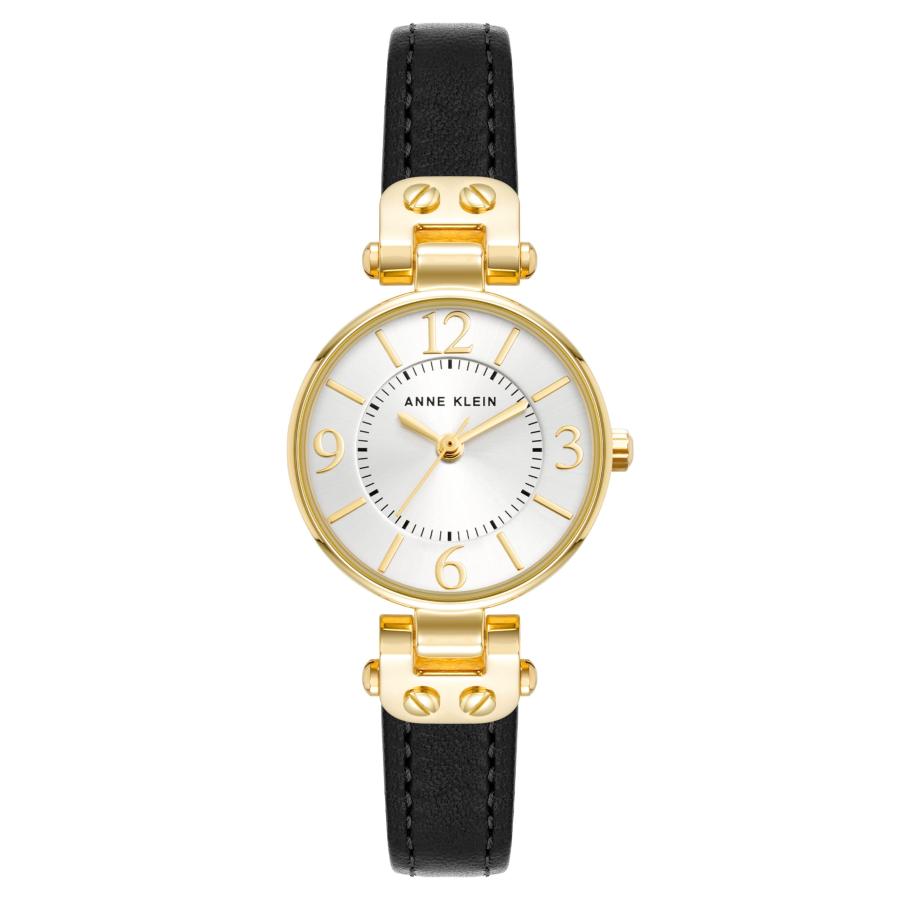 Anne Klein レディースストラップウォッチ, ブラック/ゴールド, 10/9442MPBK。